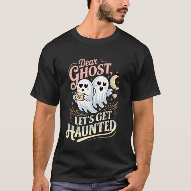 Kära spöke låt oss bli skrämda Roligt spökligt Hal T Shirt (Framsida)