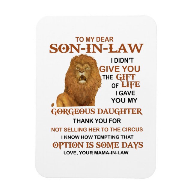 Kära svärson, jag gav dig min fantastiska dotter magnet (Vertikal)