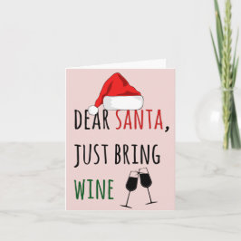 Kära tomte bara ge vin rolig jul kort