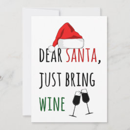 Kära Tomte Bara Ge Vin Rolig Jul Kort