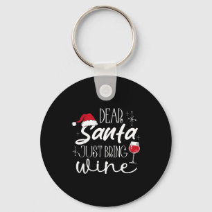 Kära tomte bara ta med vin jul dryck familj nyckelring