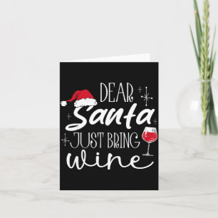 Kära Tomte Bara Vin Jul Dryckes Familj Kort