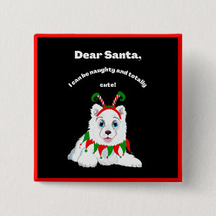 Kära Tomte, busig men söt Samoyed-älva Knapp