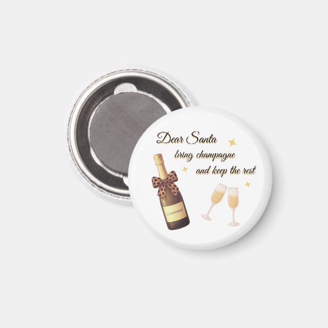 Kära Tomte Champagne Design Magnet (Front/Back)