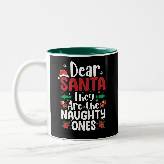 Kära Tomte De Är Busiga Julmatchande Två-Tonad Mugg (Vänster)