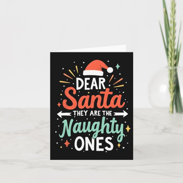 Kära Tomte De Är De Stygga Rolig Familj  Kort (Framsida)