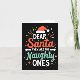 Kära Tomte De Är De Stygga Rolig Familj Kort