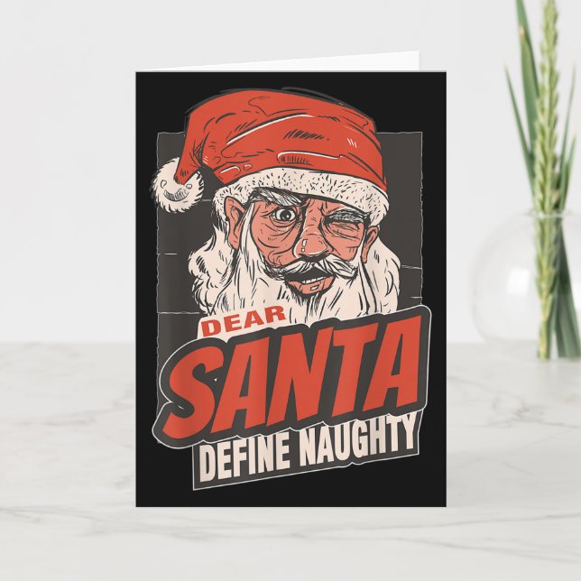Kära tomte Definiera Busig Nyårs Citat  Kort (Framsida)