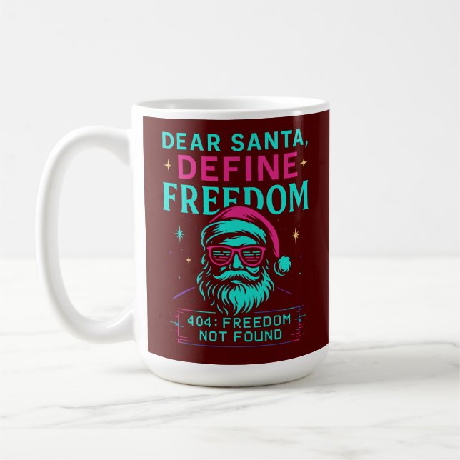 Kära Tomte Definiera Frihet Retro Design Kaffemugg (Vänster)