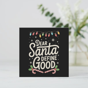 Kära Tomte Definiera God Jul Familj Matchande Julkort