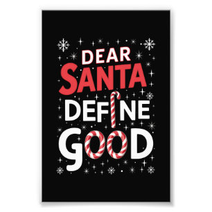 Kära tomte Definiera God Jul Jul Xmas Fototryck