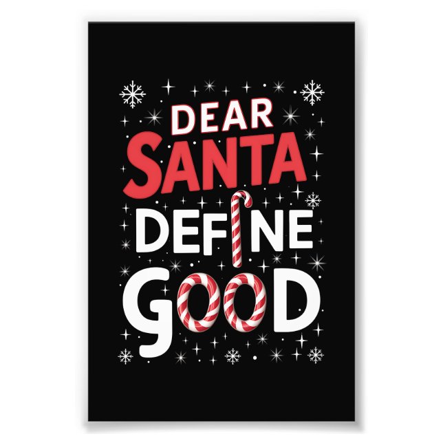 Kära tomte Definiera God Jul Jul Xmas  Fototryck (Framsidan)
