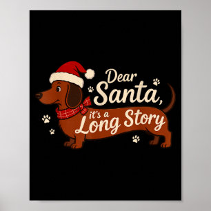 Kära Tomte Det Är En Lång Historia Jul Dachshund G Poster