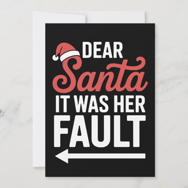 Kära Tomte Det Var Hennes Fel Julpar Jul Julkort (Framsida)