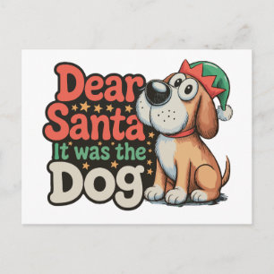 Kära Tomte Det Var Hund Hatten Jul Xmas Helg Vykort