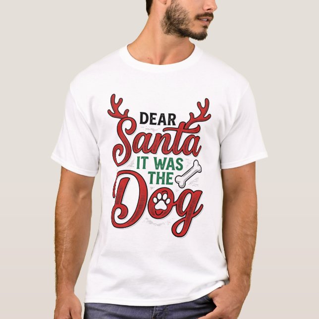 Kära tomte det var hunden jul t-shirt design_1 (Framsida)