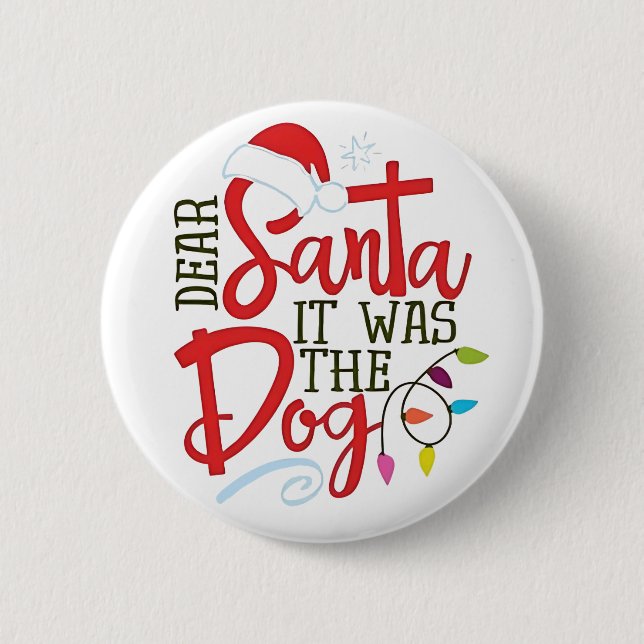 Kära Tomte Det Var Hunden Roligt  Knapp (Framsida)