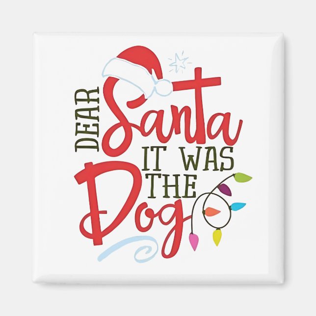 Kära Tomte Det Var Hunden Roligt  Magnet (Framsidan)
