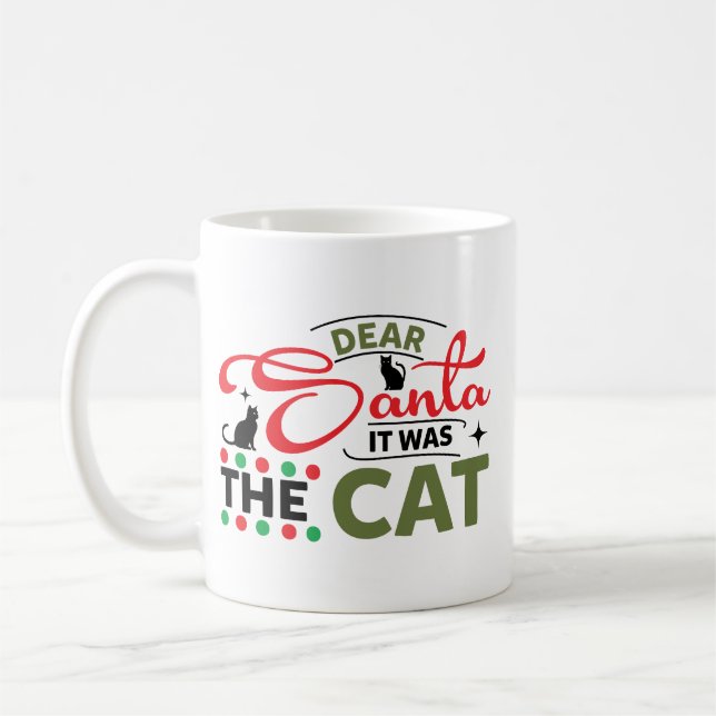 Kära Tomte Det Var Katten Roligt Kaffemugg (Vänster)