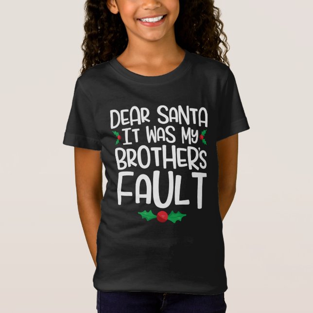 Kära Tomte Det Var Min Brors Fel Tee Shirt (Framsida)