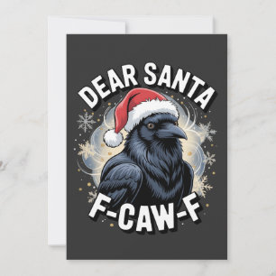 Kära Tomte F-caw-F Rolig Julkråka Kort