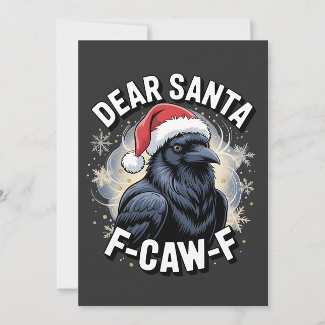 Kära Tomte F-caw-F Rolig Julkråka Kort (Framsida)