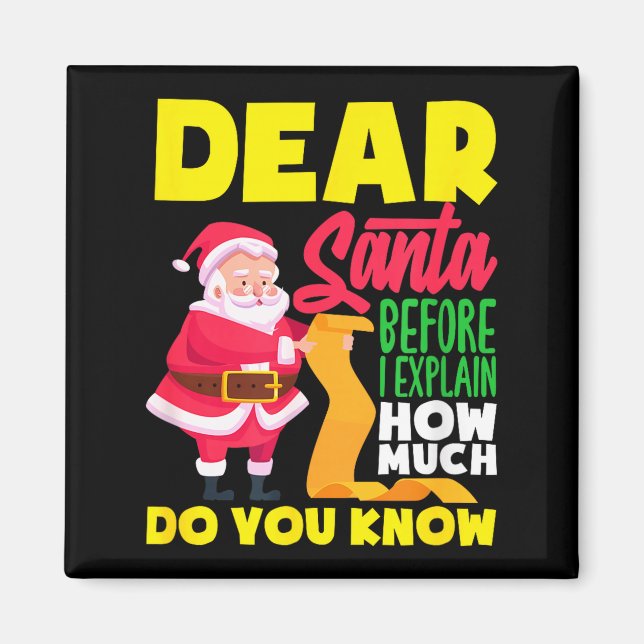 Kära tomte innan förklara hur mycket vet rolig magnet (Framsidan)