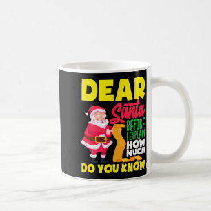 Kära tomte innan Förklara Hur Mycket Vet Roligt Kaffemugg