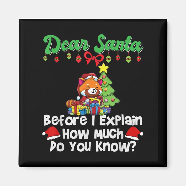 Kära tomte innan jag förklarar hur mycket vet du  magnet (Framsidan)