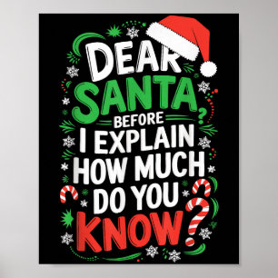 Kära tomte innan jag förklarar hur mycket vet du S Poster