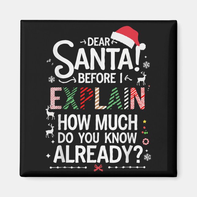 Kära tomte innan jag förklarar hur mycket vet du X Magnet (Framsidan)