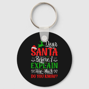 Kära tomte innan jag förklarar hur mycket vet du X Nyckelring