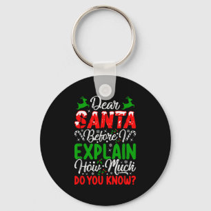Kära tomte innan jag förklarar hur mycket vet du X Nyckelring