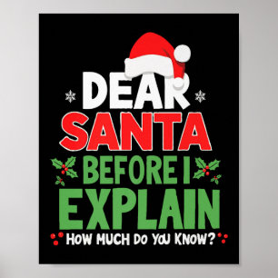 Kära tomte innan jag förklarar hur mycket vet du X Poster