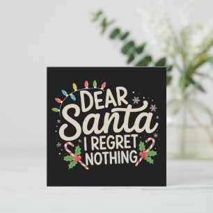 Kära Tomte Jag ångrar ingenting jul familj match Julkort