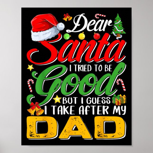 Kära tomte jag försökte vara snäll men jag tar eft poster (Framsidan)