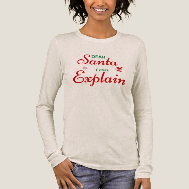 'Kära Tomte, Jag Kan Förklara' Festlig Rolig Jul  T Shirt (Framsida)
