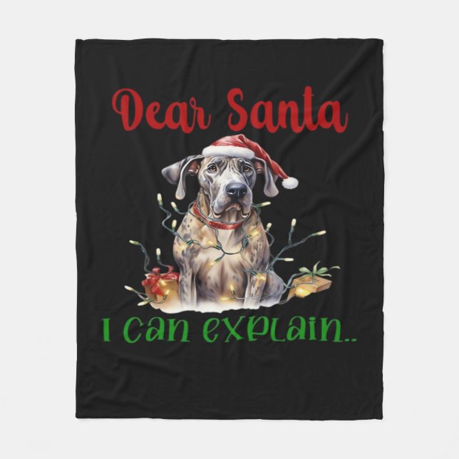 Kära tomte jag kan förklara Grand Danois Essential Fleecefilt (Framsidan)