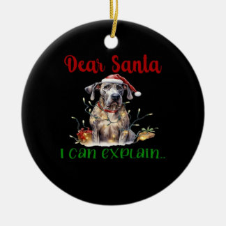 Kära tomte jag kan förklara Grand Danois grundlägg Julgransprydnad Keramik