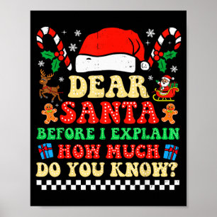 Kära Tomte Jag Kan Förklara Rolig Jul Xmas Grupp Poster