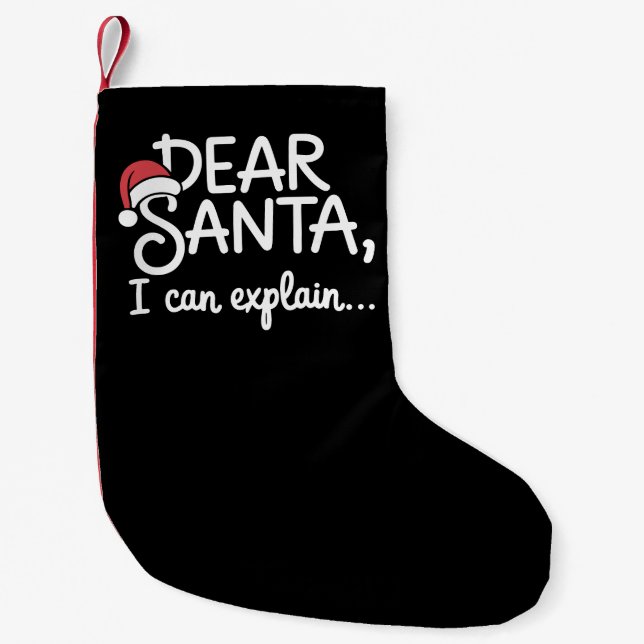 Kära tomte jag kan förklara rolig julfest liten julstrumpa (Framsidan)