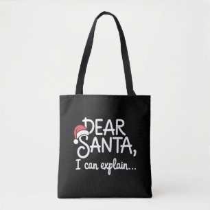 Kära tomte jag kan förklara rolig julfest tygkasse