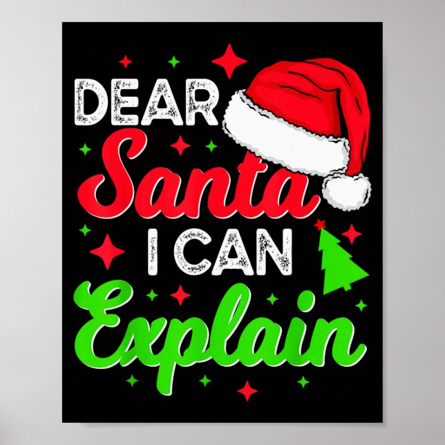 Kära tomte jag kan förklara rolig julskämt tomte poster (Framsidan)