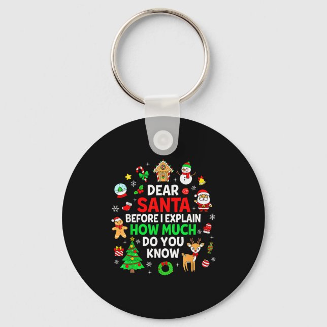 Kära tomte jag kan förklara roliga julmatchande  nyckelring (Framsida)