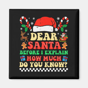 Kära tomte jag kan förklara Roligt jul Xmas Squad Magnet