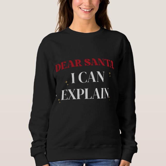 Kära tomte jag kan förklara Rollig jultröja T Shirt (Framsida)