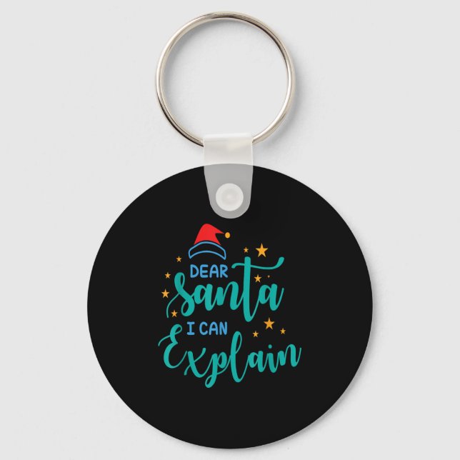 Kära tomte jag kan och förklara citat  nyckelring (Framsida)
