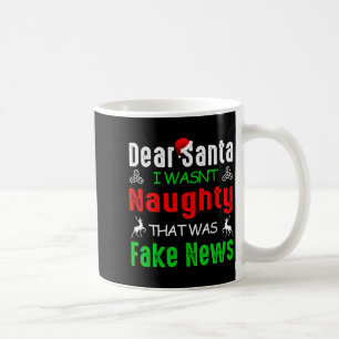 Kära tomte jag var inte busig det var fejknyheter  kaffemugg