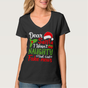 Kära tomte jag var inte busig det var fejknyheter t shirt