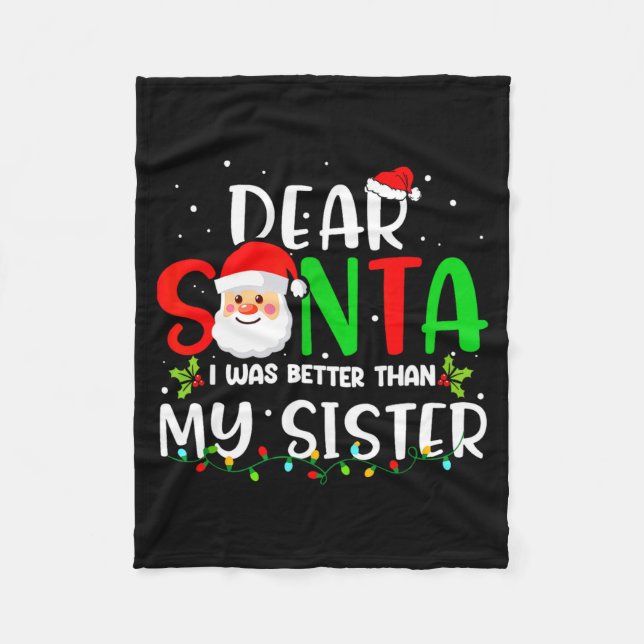 Kära tomte jag var snällare än min syster  fleecefilt (Framsidan)